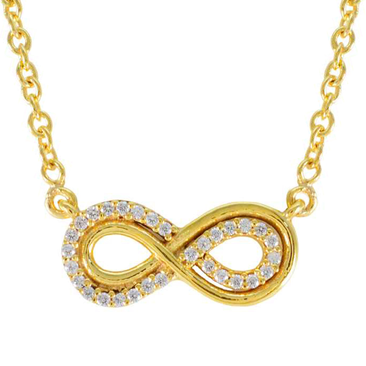 Andrea Featherlight Pendant Necklace with Infinity Design White CZ White White