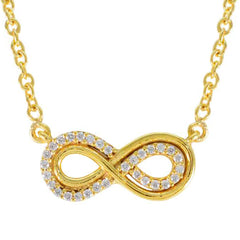 Andrea Featherlight Pendant Necklace with Infinity Design White CZ White White