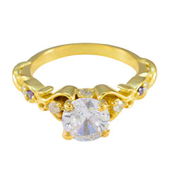 Emi Purple Halo Ring Gold Plated Gemstone Fashion Ring Amethyst Purple