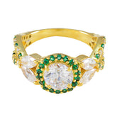 Hina Love Green Halo Ring Emerald CZ Green