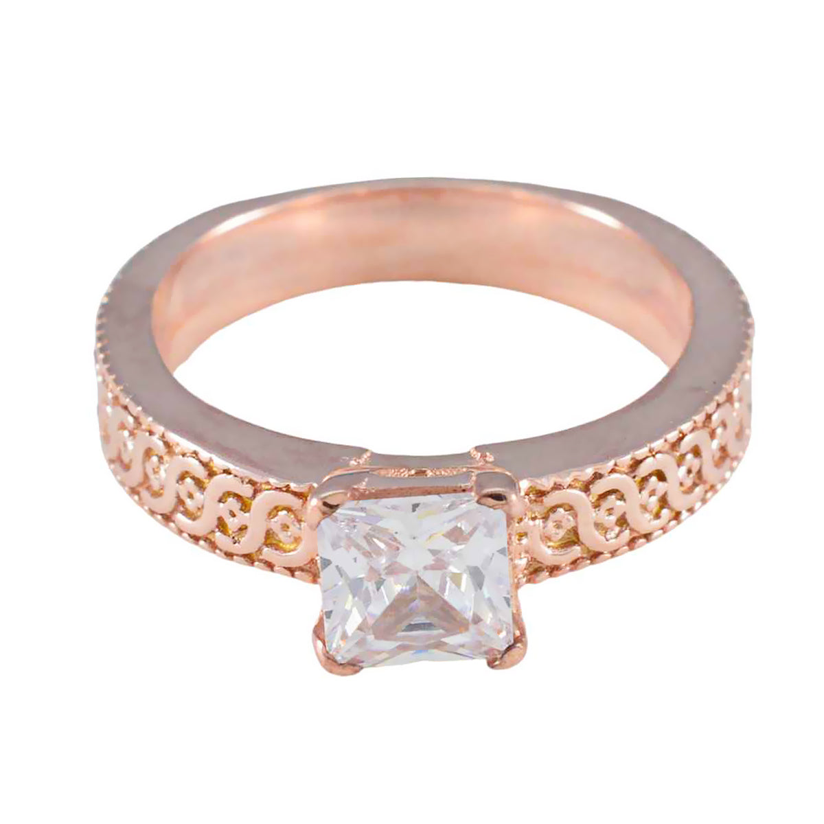 Meera Twist White Solitaire Band White CZ White