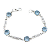Isabel Minimal Blue Links Bracelet for Everyday Elegance Blue Topaz Blue