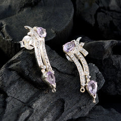 Ivana Purple Stud Earrings - Glamorous Gemstone Jewelry