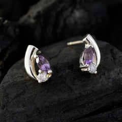 Laura Purple Stud Earrings for Everyday Glam