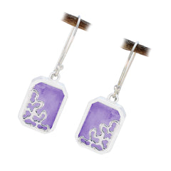 Elena Purple Solitaire Dangle Earrings for Everyday Glam