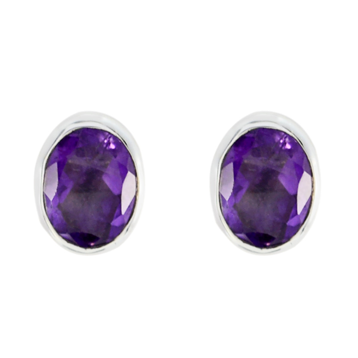 Ha-eun Purple Solitaire Stud Earrings for Every Occasion Amethyst Purple Stud