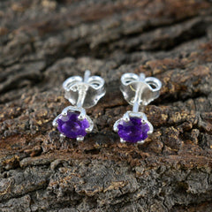 Fernanda Purple Solitaire Stud Earrings for Glam