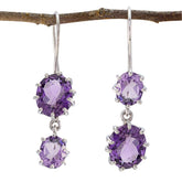 Wen Purple Gemstone Dangle Earrings for Everyday Elegance Amethyst Purple Dangle