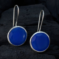 Natalia Blue Solitaire Dangle Earrings for Everyday Glam