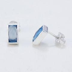 Ivana Blue Solitaire Stud Earrings for Everyday Glam