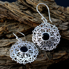 Marie Black Solitaire Dangle Earrings - Elegant Jewelry