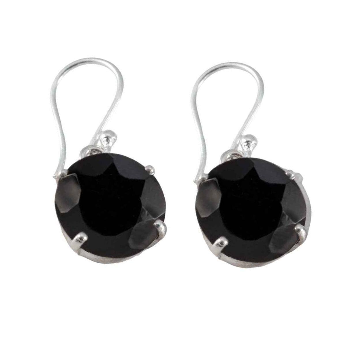 Stella Black Solitaire Dangle Earrings for Glam Style Black Onyx Black Dangle
