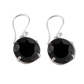 Stella Black Solitaire Dangle Earrings for Glam Style Black Onyx Black Dangle