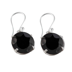 Stella Black Solitaire Dangle Earrings for Glam Style Black Onyx Black Dangle