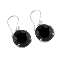 Stella Black Solitaire Dangle Earrings for Glam Style