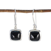 Hye-jin Black Solitaire Dangle Earrings for Everyday Glam Black Onyx Black Dangle