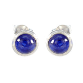 Riley Blue Solitaire Stud Earrings for Stylish Glam Blue Sapphire CZ Blue Stud