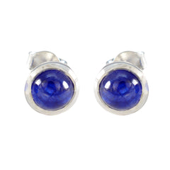 Riley Blue Solitaire Stud Earrings for Stylish Glam Blue Sapphire CZ Blue Stud