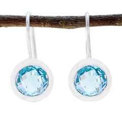 Clara Blue Solitaire Dangle Earrings for Every Occasion Blue Topaz Blue Dangle