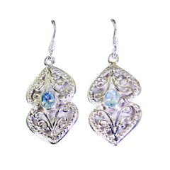Maria Blue Solitaire Dangle Earrings for Stylish Looks