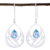 Joaquina Blue Solitaire Dangle Earrings for Every Occasion Blue Topaz Blue Dangle