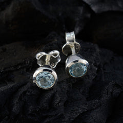 Chloe Blue Solitaire Stud Earrings for Everyday Glam