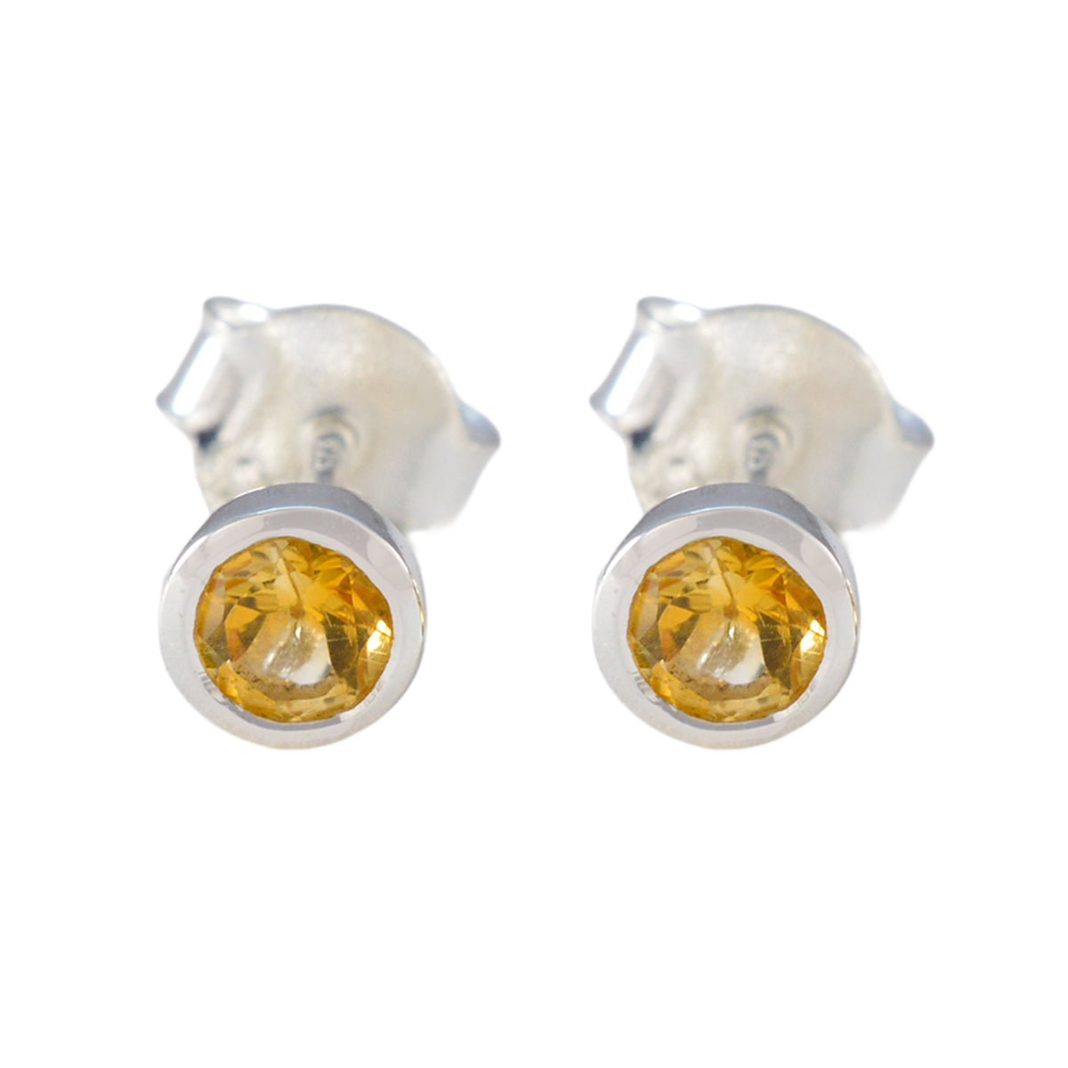 Lourdes Yellow Solitaire Stud Earrings for Everyday Glam Citrine Yellow Stud