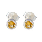 Lourdes Yellow Solitaire Stud Earrings for Everyday Glam Citrine Yellow Stud