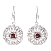 Sarah Red Solitaire Dangle Earrings for Everyday Glam Garnet Red Dangle