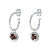 Olivia Red Solitaire Dangle Earrings for Fashion Lovers Garnet Red Dangle