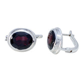 Yuki Red Solitaire Stud Earrings for Stylish Glam Garnet Red Stud