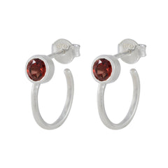 Isabel Red Solitaire Stud Earrings for Everyday Glam Garnet Red Stud