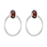 Pauline Red Solitaire Earrings for Everyday Glam Garnet Red Stud