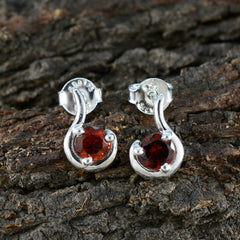 Carolina Red Solitaire Stud Earrings for Everyday Glam