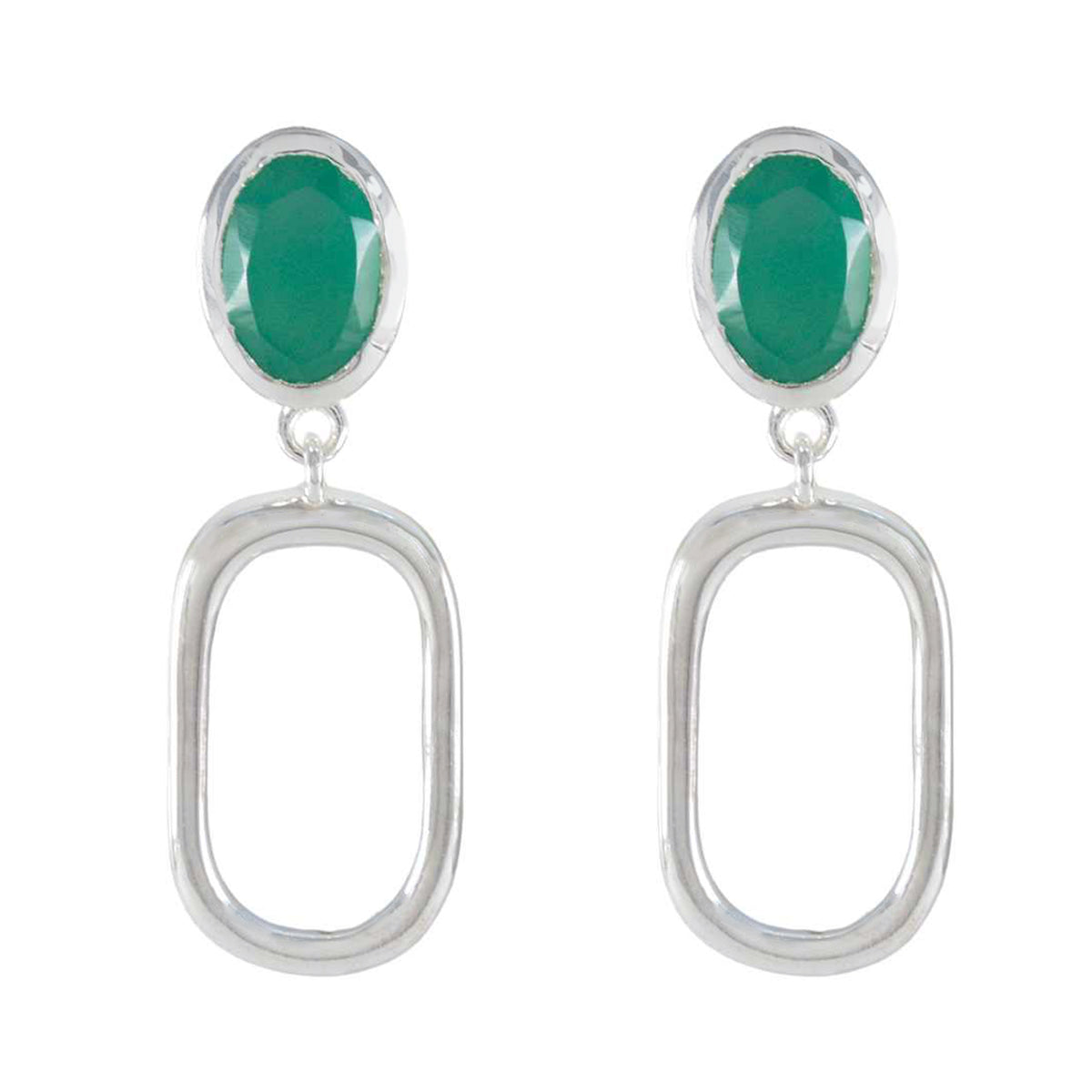 Julieta Green Solitaire Stud Earrings for Chic Style Green Onyx Green Stud