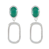 Julieta Green Solitaire Stud Earrings for Chic Style Green Onyx Green Stud