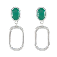 Julieta Green Solitaire Stud Earrings for Chic Style Green Onyx Green Stud