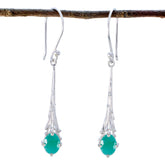 Sara Green Solitaire Dangle Earrings for Everyday Glam Indian Emerald Green Dangle