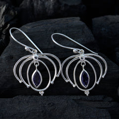 Hanna Blue Solitaire Dangle Earrings for Everyday Glam