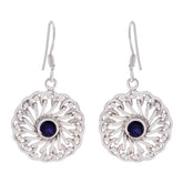 Camilla Blue Solitaire Dangle Earrings for Stylish Look Iolite Blue Dangle