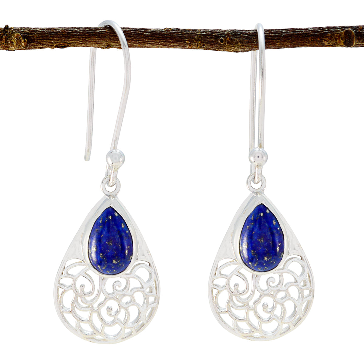 Laura Blue Solitaire Dangle Earrings for Everyday Elegance Lapis Lazuli Blue Dangle