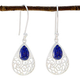 Laura Blue Solitaire Dangle Earrings for Everyday Elegance Lapis Lazuli Blue Dangle