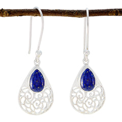 Laura Blue Solitaire Dangle Earrings for Everyday Elegance Lapis Lazuli Blue Dangle