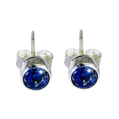Micaela Blue Solitaire Stud Earrings for Everyday Glam Lapis Lazuli Blue Stud