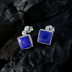 Milagros Blue Solitaire Stud Earrings for Everyday Glam
