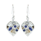 Patricia Blue Feather Dangle Earrings for Every Occasion Lapis Lazuli Blue Dangle