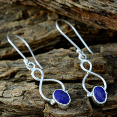 Pilar Blue Solitaire Dangle Earrings for Everyday Glam