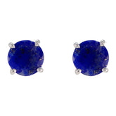Alina Blue Solitaire Stud Earrings for Everyday Glam Lapis Lazuli Blue Stud