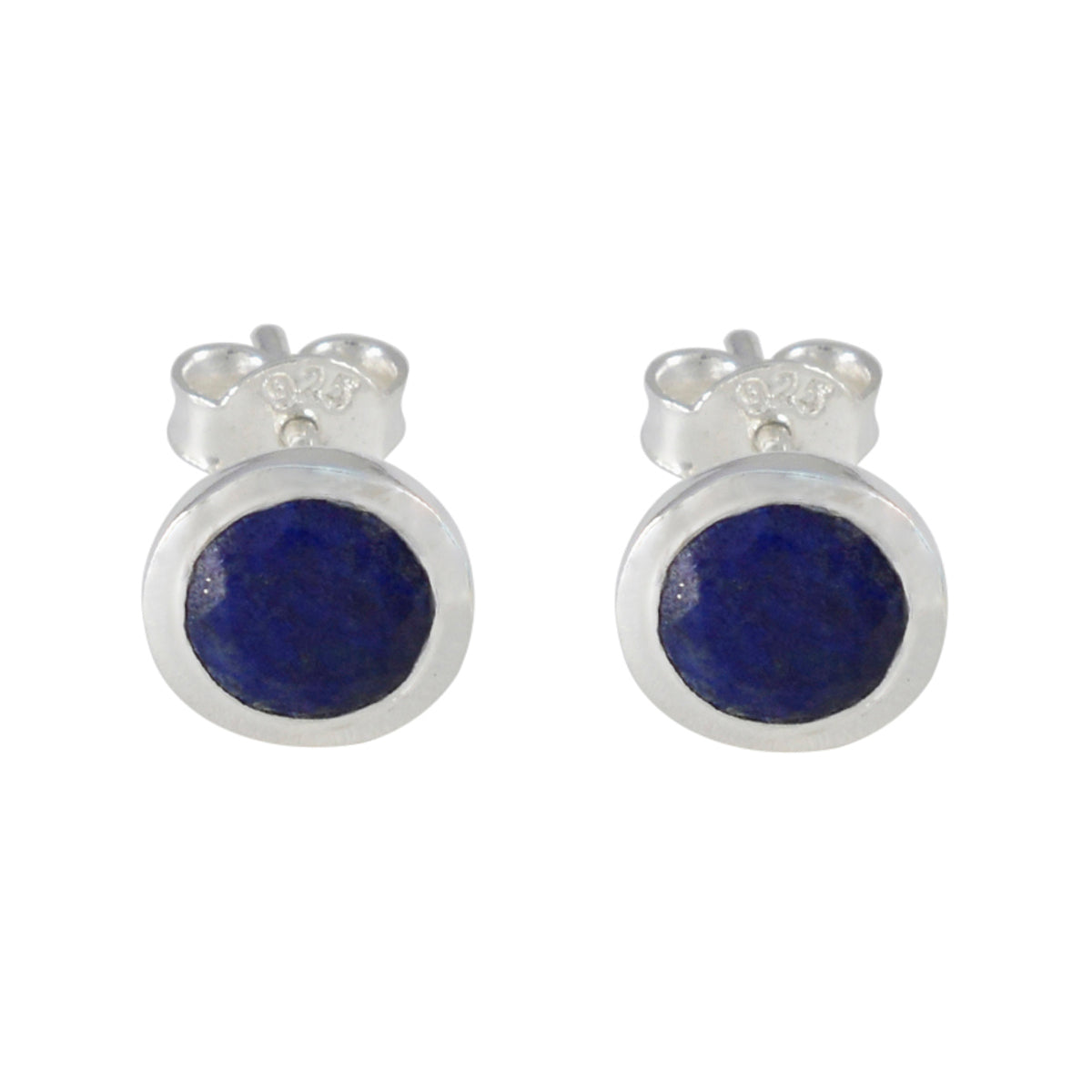 Yasmin Blue Solitaire Stud Earrings for Everyday Glam Lapis Lazuli Blue Stud