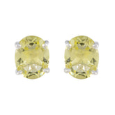 Noelia Yellow Solitaire Stud Earrings for Everyday Glam Lemon Quartz Yellow Stud